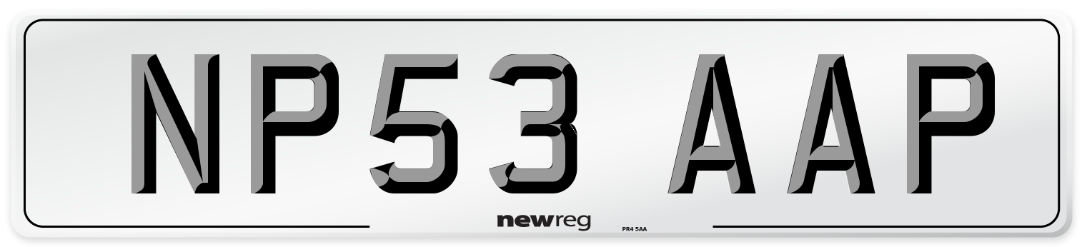 NP53 AAP Number Plate from New Reg